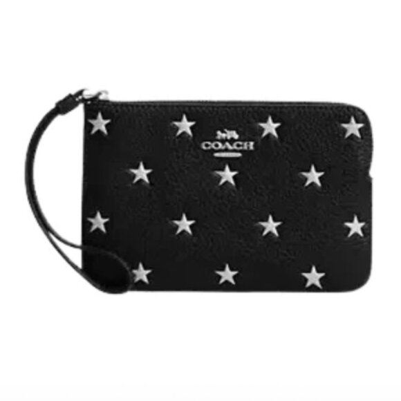 Coach Corner Zip Wristlet With Star Print - Picture 7 of 7